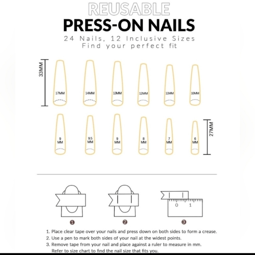 24pcs Beautiful Press On Nail - Picture 3 of 3